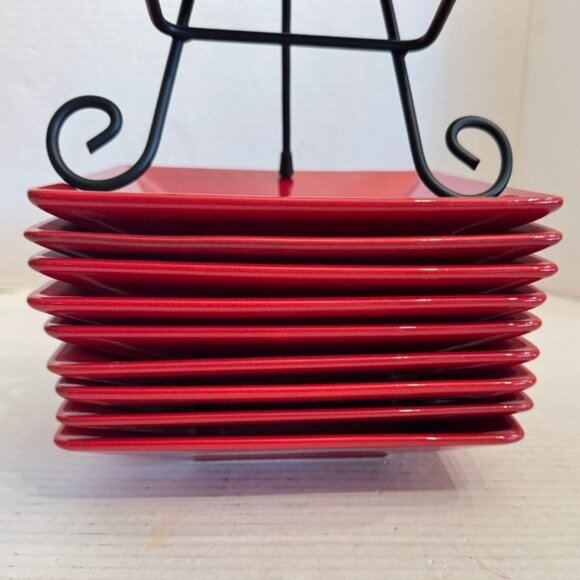 Waechtersbach Fun Factory Red-Cherry ~ Set of 2 ~ Square Salad Plates ~ 7" - Picture 5 of 16